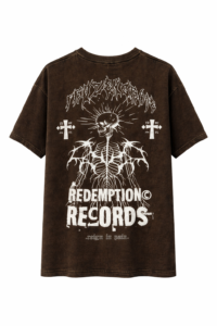 Acid Wash T-shirt with Print for Men FNZM - 13